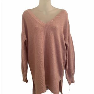 NWTAnthropologie Yes Lola Pink Puff Sleeve Sweater Sz M
